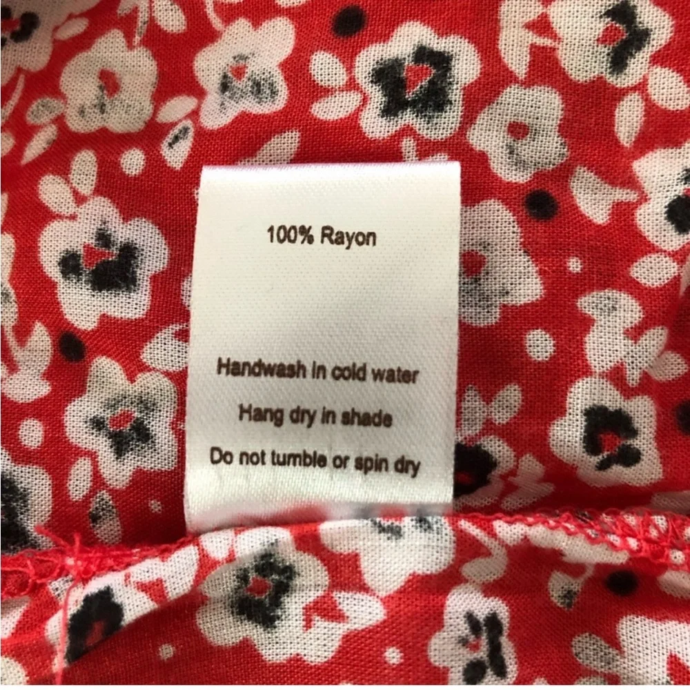 Tiare Hawaii Hendrix Red Floral Smocked Mini Dress NWT - Picture 10 of 10